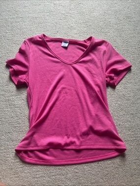 Classic Short Sleeve V-Neck Tee - Hot Pink